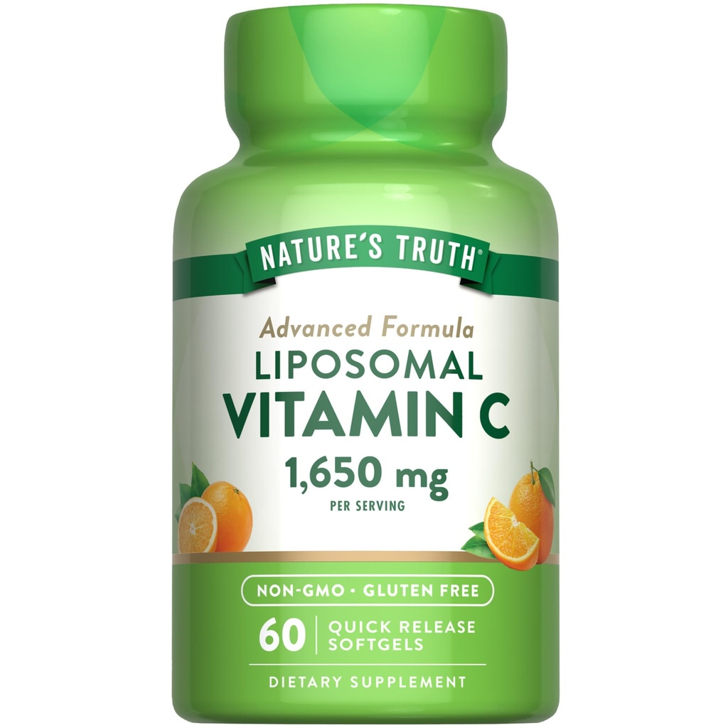 La vérité de la nature Vitamine liposomique C.O. 1650mg.O. 60 Softgels Supplément sans OGM et sans gluten
