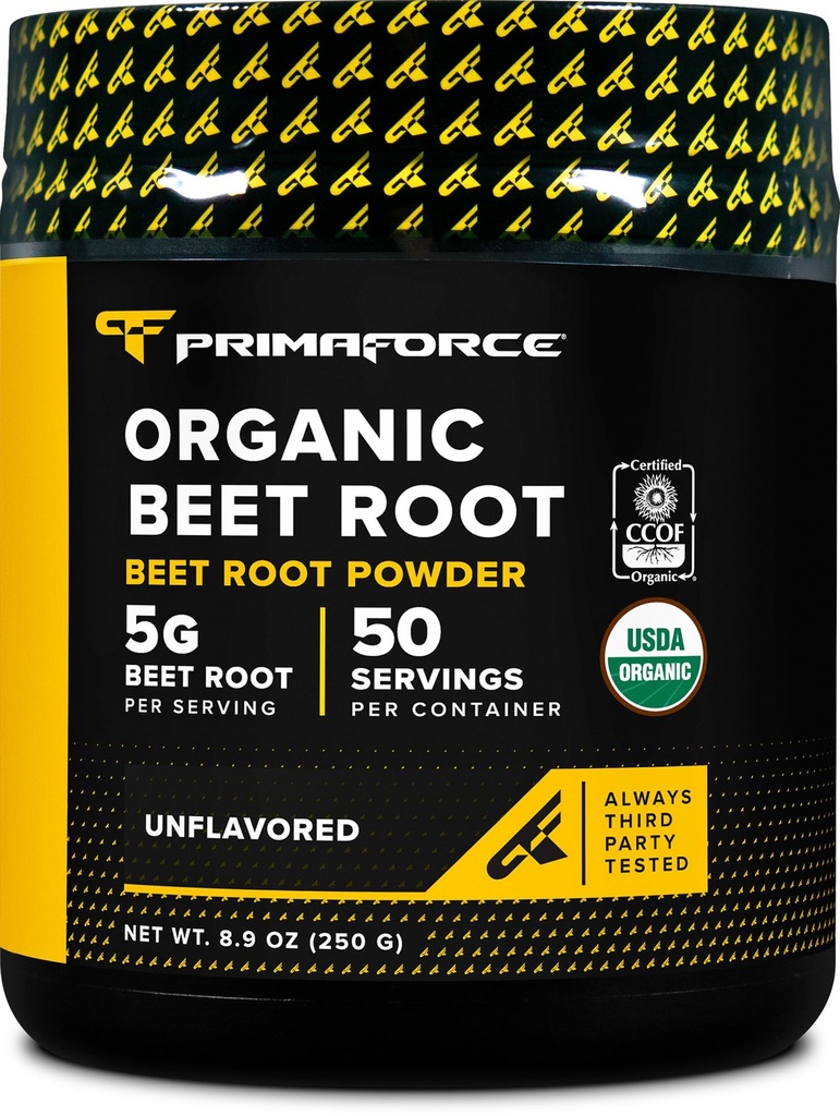 Primaforce Organic Beet Root Powder (250g) Unflavored - Natürliche Quelle von Antioxidantien und Nährstoffen