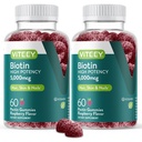 VITEEY Biotin Gummi für Haarhaut und Nägel - Biotin für Haarwachstum Gummi - 5000 mcg - Vegan, Glutenfrei, Non-GMO – 120 Count