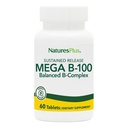 NaturesPlus Mega B-100 Complex - 60 Sustained Release Tablets - Balanced B Complex - Energieunterstützung - Vegetarisch, Glutenfrei - 60 Servietten