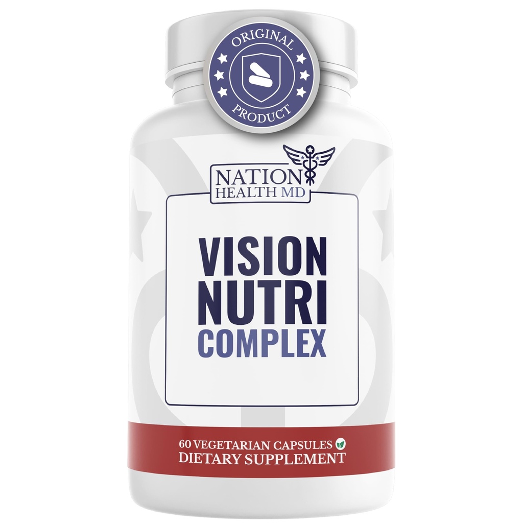 Vision Nutri Complex - Augen-Vitamine mit Lutein, Bilberry - Augen- und Vision-Gesundheit für Männer & Frauen - 60 Kapseln
