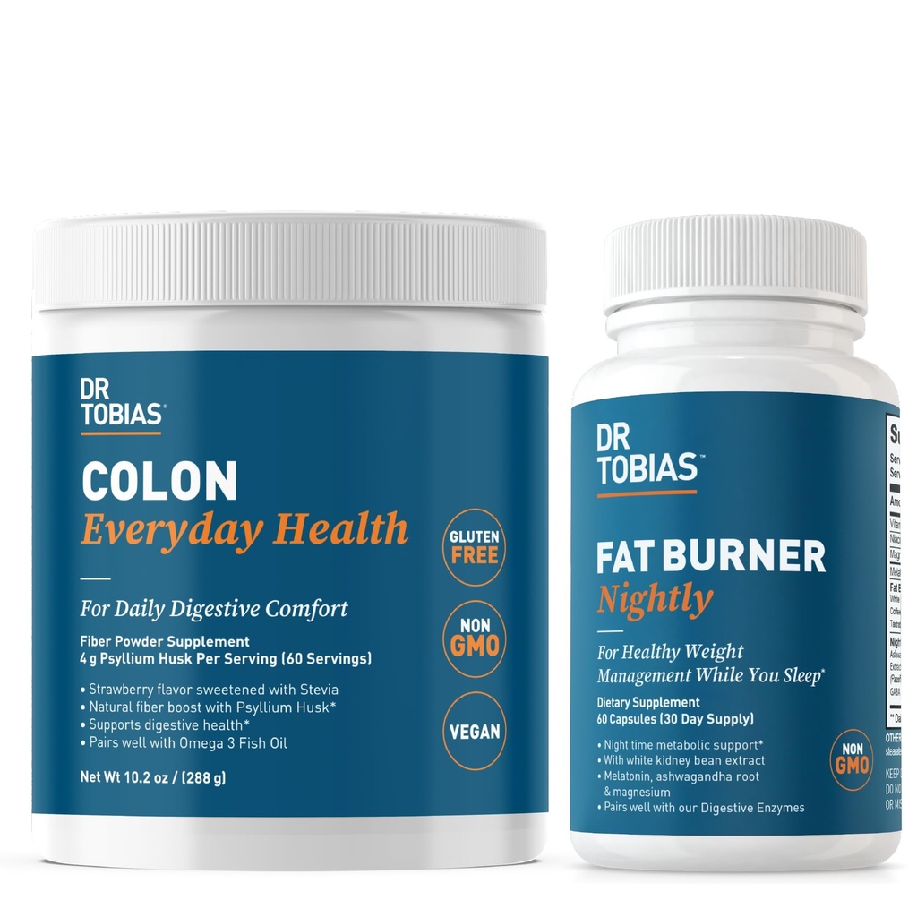 Dr. Tobias Colon Jeden Tag Gesundheit und Fat Burner Nightly, Daily Digestive & Night Time Metabolic Support, Curb Cravings, Boost Energy & Gut Health, Non-GMO