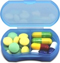 Pillen-Gehäuse für Geldbörse kleine Pille Organizer Portable Travel Tägliche Pillen Container AM &amp; PM Mini Pille Box Vitamin, Fischöl, Ergänzungshalter (blau)