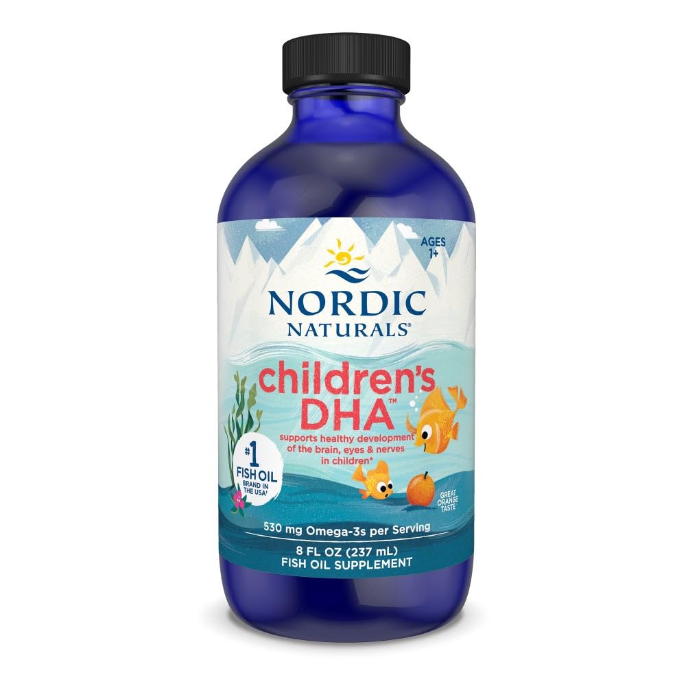 Nordic Naturals Enfants DHA, Orange - 8 oz pour les enfants - 530 mg Oméga-3 avec EPA et DHA - Développement et fonction cérébrale - Non-OGM - 96 portions