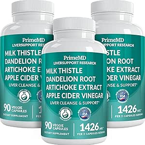 32-in-1 Leberreiniger Detox und Reparieren mit Milchdistel, Silymarin, Artichoke Extract, Beetroot Powder - Gallbladder Supplement mit Active Liver Health Formula - 1426mg (90ct, Pack of 3)