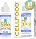 Cellfood Oxygen Boost - 1 fl oz, 10 Pack - Flüssige Sauerstoff-Ergänzung für Lymphdrainage, Höhe Krankheit, Jet Lag, Fatigue, Kopfschmerzen & Energie - Glutenfrei, Cert. Kosher