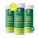 Erstaunliches Gras Fizzy Green Tablets Superfood: Green Superfood Wasser Flavoring Tablet mit Antioxidantien & Alkalisierende Grüne, Zitronenlime, 10 Count (Pack von 3)