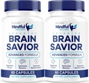 (2 Pack) Mindful Wellness Advanced Brain Savior Capsules, Official Mindful Wellness Supplement Pills, Mindful Wellness Support Capsules Premium Formel - Alle natürlichen Pillen, 120 Kapseln für 2 Monate