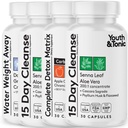 Detox Cleanse Kick Off Weight Management und Extra Colon Cleanser. 4pk für Wasserverluste, Bloating, Flat Stomach, Puffiness w Apple Cider Essig, Senna Leaf, Glucomannan, Chrom, Probiotic 120 Pillen