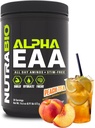 NutraBio Alpha EAA - All-Day Amino Acids for Muscle Growth and Hydration - Essential Amino Acids with Nootropics & Adaptogens- Full Spectrum EAA BCAA Powder - 30 Servings - Peach Tea