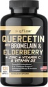 Quercetin mit Bromelain Zink Vitamin C Vitamin D Elderberry - 120 Veggie Kapseln, Non-GMO, Gluten-Free | Immun Support Supplement | Made in USA | 2 Monate Versorgung
