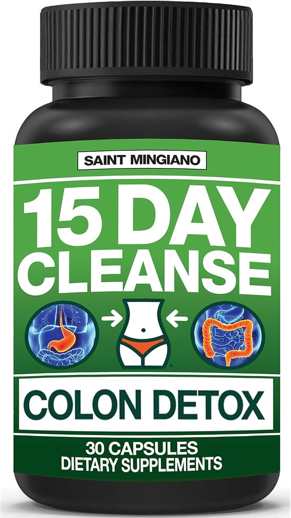 15 jours de nettoyage de Colon Detox avec laxatif naturel pour Constipation et Bloating. 30 pilules pour détoxifier et stimuler l'énergie.
