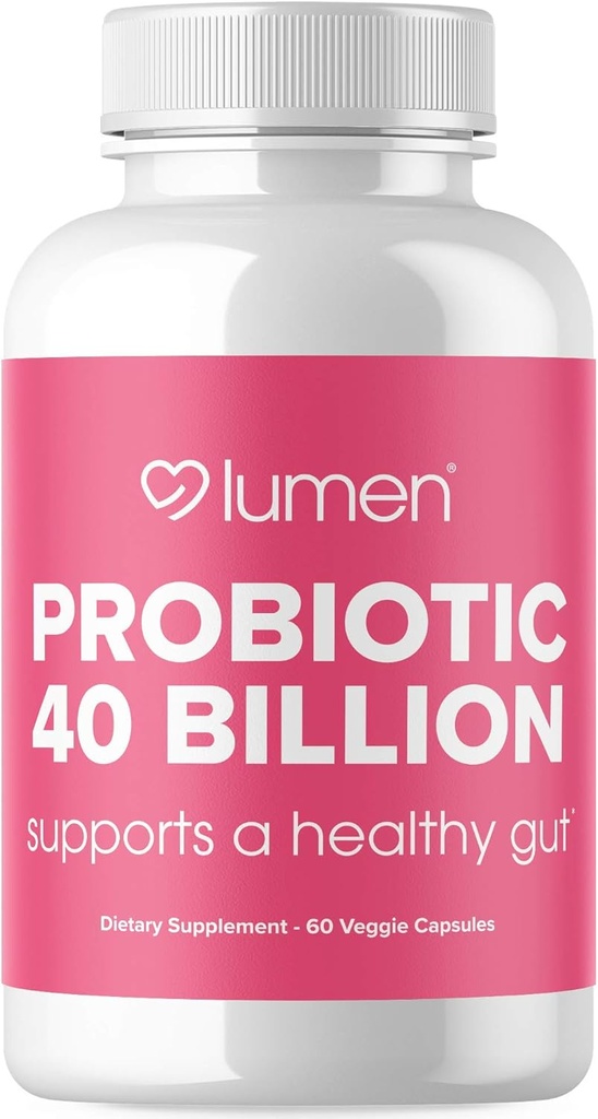 Lumen Naturals Probiotics 40 Billion CFU | Probiotics for Women & Men | Unterstützt Verdauung, Gut Health & Immunsystem mit Verdauungsenzymen - 60 Veggie Count