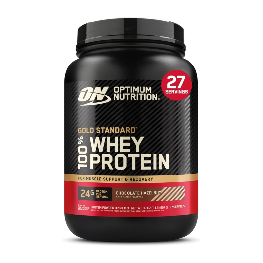 Optimum Nutrition Gold Standard 100% Whey Protein Powder, Chocolate Hazelnut, 2 Pfund (Verpackung Mai Vary)