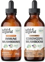 Wild & Organic Immune Mushroom Tincture 4 fl oz & Cordyceps Tincture 4 fl oz