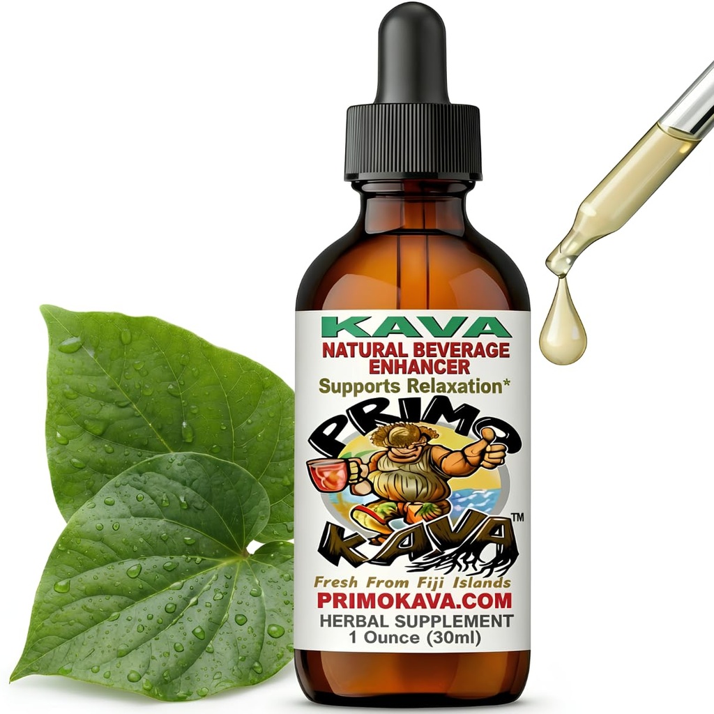 Kava Tropfen | Wasser löslich Kava Extrakt | Konzentrierte Tinktur Getränke Enhancer | Authentic Kava Kava von Fiji, 40mg Kavalactone | 1oz