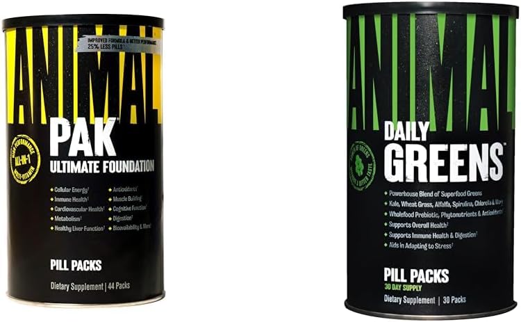 Pak d'animaux - Pak de vitamines et suppléments tout-en-un pratiques - Pak de zinc et de vert - Chlorophylle