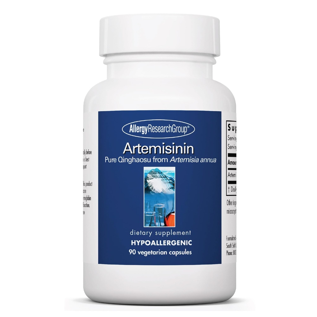 Allergy Research Group Artemisinin Supplement - Pure Sweet Wormwood Extract Artemisinin Capsules pour adultes, soutien immunitaire naturel avec 200 mg, soutien sanitaire digestif - 90 capsules végétariennes