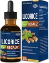 Licorice Root Extract Tropfen für Verdauungsgesundheit, natürliche Kräuter Bloating Relief und Immununterstützung Flüssige Tinktur Ergänzung mit Dandelion, Peppermint, Ginger. extrato de Regaliz. 2oz