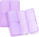 FYY Daily Pill Organizer, 7 Komponenten Tragbare Pille Fall Reisen Pille Organizer,[Folding Design] Pille Box für Geldbeutel, um Vitamine zu halten, Kaffee Leberöl, Ergänzungen und Medikamente-Klar Lila