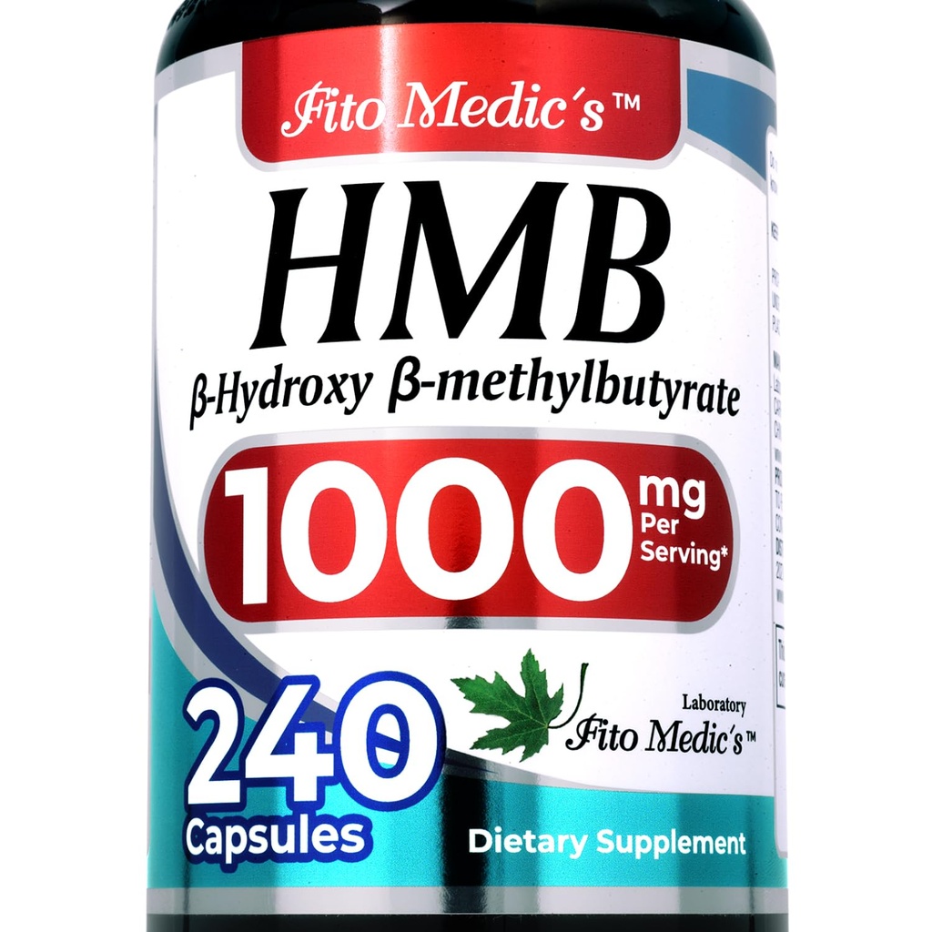 FITO MEDIC'S Lab , hmb ,240 Capsules , 1000 mg , hmb Supplément , hmb Acide libre , bêta-hydroxybutyrate , extrait de concentré , ultra haute absorption.