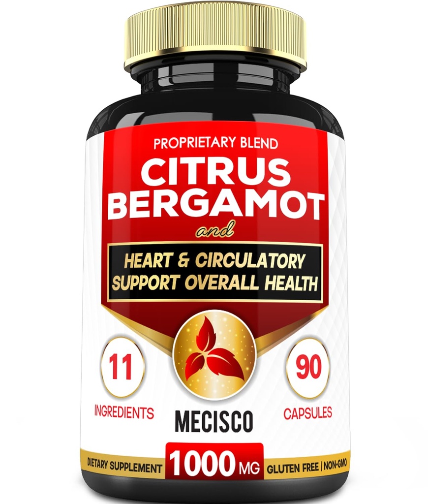 11 in 1 Citrus Bergamotte Ergänzung 1000mg mit schwarzer Chokeberry, Berberine HCI & More - 90 Kapseln - Unterstützt Herzgesundheit, Immunsystem, Energieproduktion