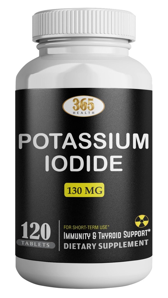 Kaliumjodid130 mg - KI Tabletten- Kalium130 mg - USA Hergestellte Kaliumjodine Pillen YODO Naciente, Yoduro de potasio - 120 Tabletten