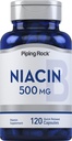 Piping Rock Niacin 500mg Flush | 120 Kapseln | Non-GMO und glutenfreie Ergänzung