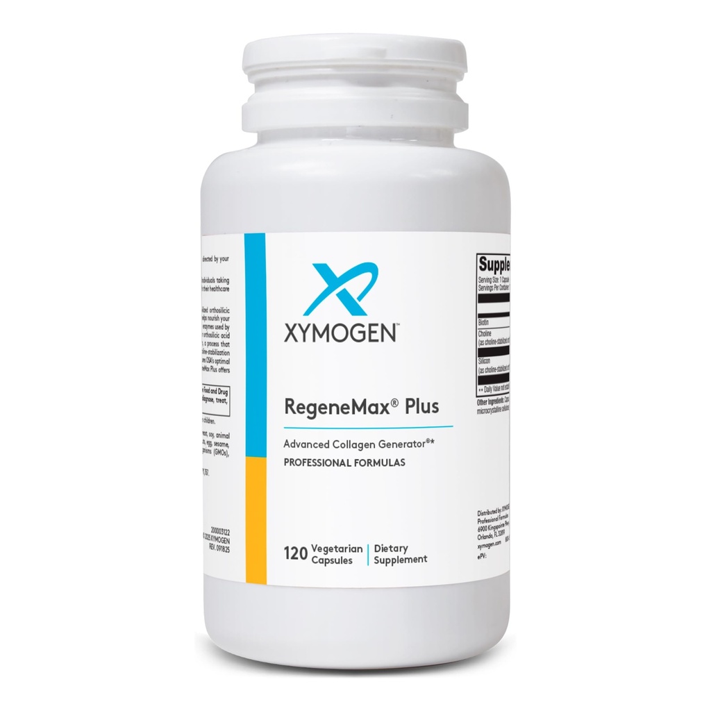 XYMOGEN RegeneMax Plus - Fortgeschrittene Collagen-Ergänzungen mit biotin & klinisch getestet ch-OSA - Unterstützt Haut, Haar, Nägel & Knochen Gesundheit - Kollagen für Frauen & Männer (120 Kapseln)