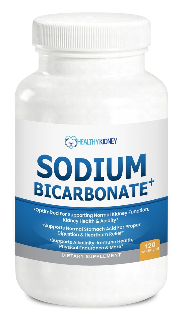 Organische Natriumbicarbonat Alkalin 650 mg Kapseln - Enhanced Kidney Support, Stomach Acid Neutralizer mit Alkalisierenden Superfoods, Immun- & Sport-Performance Aid, Fast-Acting Antacid – 120 Caps