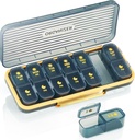Weekly Pill Organizer 2 Mal A Day - Pill Case Am Pm - Reise Pille Box 7 Tage Tragbare tägliche Vitamin-Container Ästhetik Medizin Spender mit 7 separaten Komponenten Morgen Nacht Supplement Halter