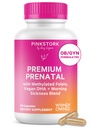 Pink Stork Premium Pränatales Vitamin für Frauen - Bio- Ganz-Nahrungsmittel Zutaten, Multivitamin & Probiotika - Frühkrankheit, Verdauung, & Energie - Folate, B6, & Eisen - 60 Kapseln