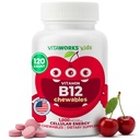 Kinder Vitamin B12 1000 mcg Chewable Tablets - Tasty Natural Cherry Flavor - Vegan, GMO-frei, Glutenfrei, Nut Free - Nahrungsergänzung - Cellular Energy Vitamins for Children - 120 Chewables