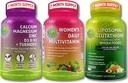 Vegan Bone & Immun Support Bundle - Liposomal Glutathione 500mg mit Bio- Ganze Lebensmittel + Frauen täglichen Multivitamin mit Eisen & Pflanzen-Based Calcium, Magnesium, D3, K2, Zink und Turmeric
