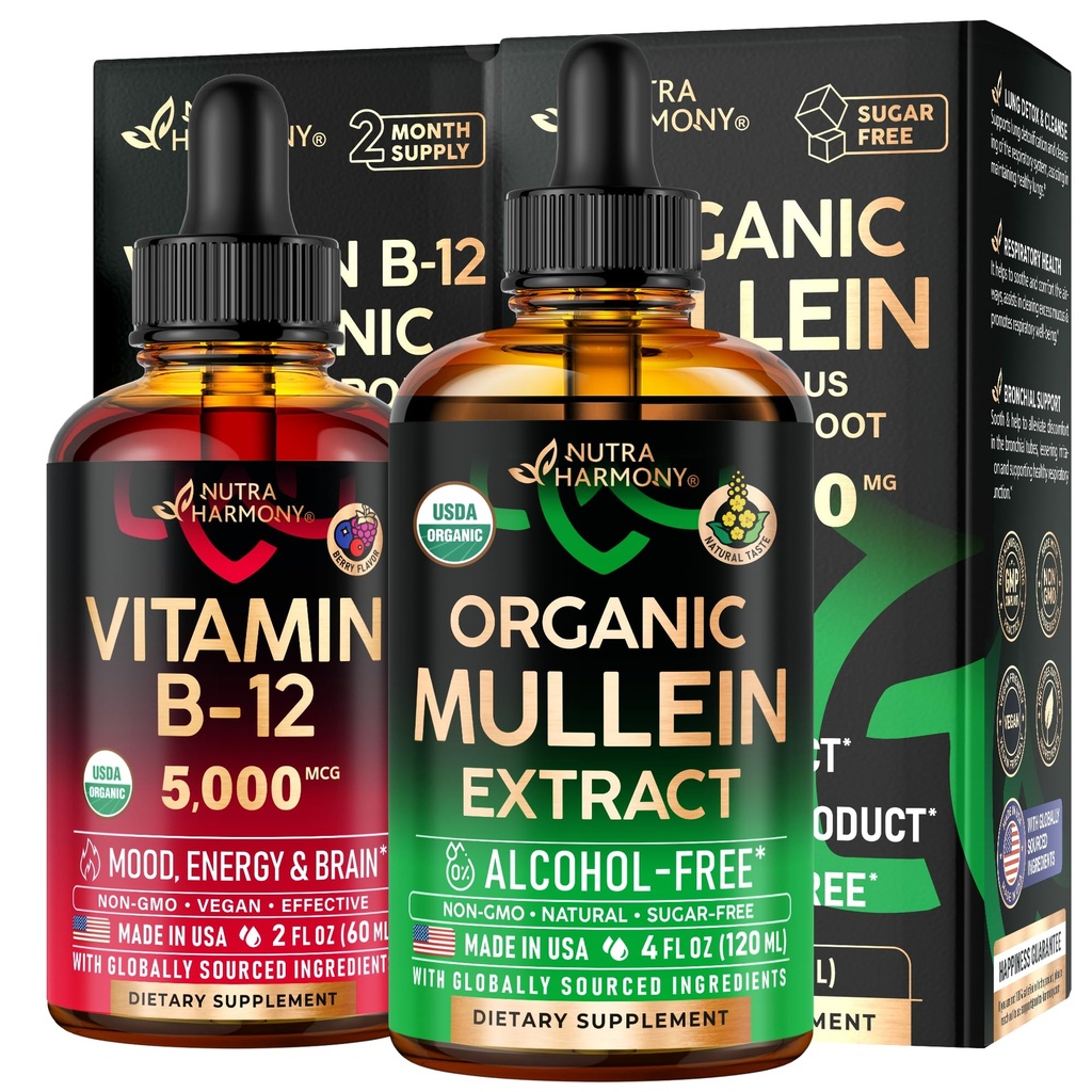 NUTRAHARMONIE gouttes de Mulléine biologique et vitamine B12 gouttes