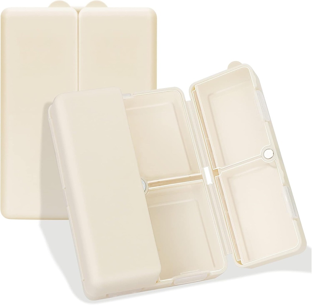 FYY Daily Pill Organizer,7 Komponenten Portable Case [Folding Design] Travel Pille Box für Geldbeutel, um Vitamine zu halten, Kaffee Leberöl, Ergänzungen und Medikamente-Weiß