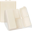 FYY Daily Pill Organizer,7 Komponenten Portable Case [Folding Design] Travel Pille Box für Geldbeutel, um Vitamine zu halten, Kaffee Leberöl, Ergänzungen und Medikamente-Weiß