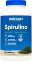 Nutricost Spirulina 3,000mg, 180 Capsules pour 30 portions - CCEF certifié avec Spiruline biologique, sans gluten, végétarien