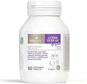 2 Set Bio Island Lysine Step Up pour les jeunes 60 comprimés à croquer (Australie Importation)