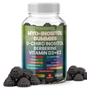 Sans sucre Myo-Inositol et D-Chiro Inositol Gommies pour femmes, vitamine berbère D3 K2 DIM Magnésium Glycinate Oxyde L-méthylfolate Supplément pour femmes, fertilité, équilibre hormonal, SPM, santé ovarienne