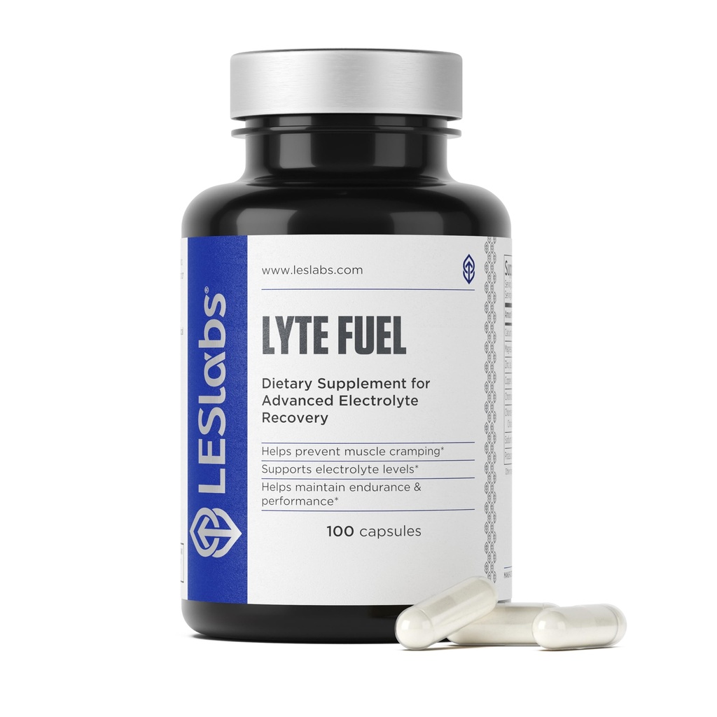 LES Labs Carburant Lyte – Remplacement d'électrolytes, Endurance, Performance, Crampage musculaire et support kéto – Magnésium, zinc, potassium et chrome – Supplément non OGM – 100 capsules