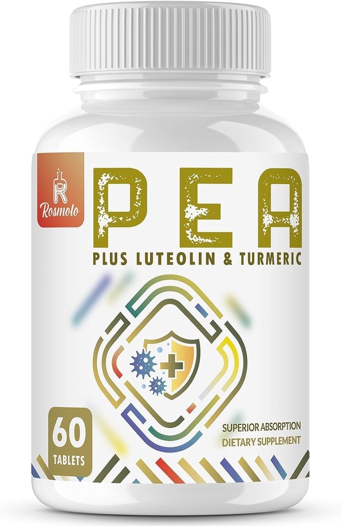 1500 MG Palmitoylethanolamid mit Luteolin 98% & Turmeric, Hohe Absorption, Micronized Pea Supplement for Discomfort Management- USA Made - 60 Tabletten