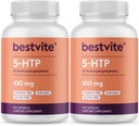 BESTVITE 5-HTP 100mg (240 Kapseln) (120 x 2) - Keine Stearaten - Keine Durchflussmittel - Nicht GMO - Glutenfrei