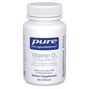 Pure Encapsulations Vitamin D3 10 mcg (400 IU) | Hypoallergene Unterstützung für Knochen, Brust, Herz-Kreislauf-, Kolon- und Immungesundheit | 120 Kapseln