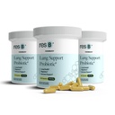 resbiotic resB Lung Support Probiotic Supplement - Supplément santé pulmonaire pour les fumeurs, Gut Health, Immune Support, Soins respiratoires, Basilic Saint, Turmérique, Essais cliniques - 180 capsules (3 bouteilles)