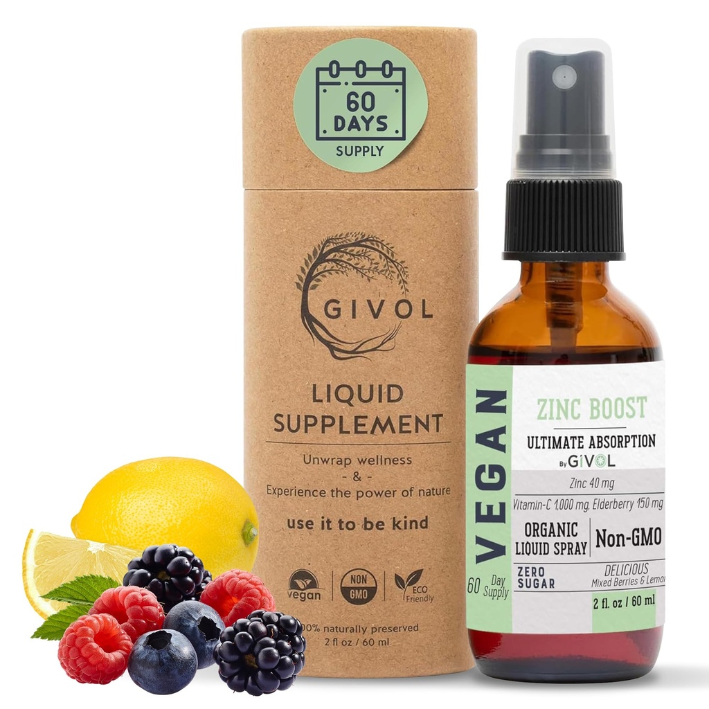 Bio ZINC Boost Mist 40 mg (Extra Strength) - Sugar Free with Vit C and Elderberry Extract - Vegan Liquid Spray für Kinder und Erwachsene - Einfache Absorption - Non-GMO - (60 ml) 60 Tage Versorgung