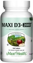 Maxi Health Kosher Vitamin D3 2000IU - hochabsorbierbare Vitamin D Nahrungsergänzungsmittel für gesunde Immunreaktion, Calciumabsorption, Zähne & Knochengesundheit - D3 Vitamin 2000 IU -180 Tabletten