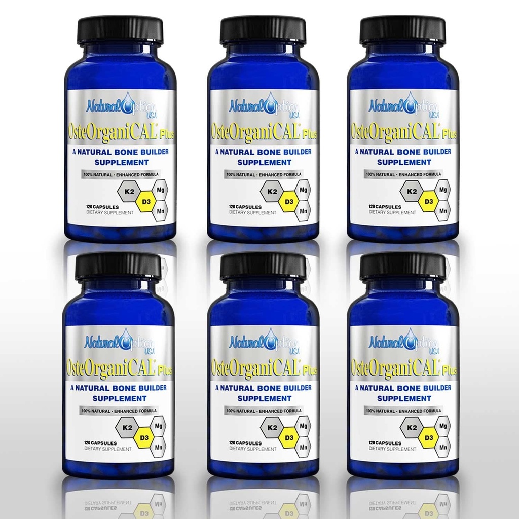 Plus - Organische Pflanzenbasis Quelle von Kalziumergänzung mit Vitamin D3, k2, Magnesium Glycinat und Mangan (720 Count) Packung von 6
