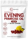 Micro Ingredients Evening Primrose Oil 1300mg pro Servierung, 240 Softgels | Verbessert mit 40mg Black Cohosh Extract, kalt gepresst – 10% Active GLA, Non-GMO, keine Gluten, einfach zu spülen