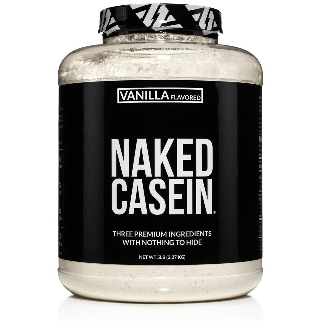 NAKED Casein - Vanilla Micellar Casein Protein - 5 Pfund Bulk, GMO-frei, Glutenfrei, Sojafrei, Konservierungsfrei - Stimuliertes Muskelwachstum - Enhance Recovery - 61 Servierungen